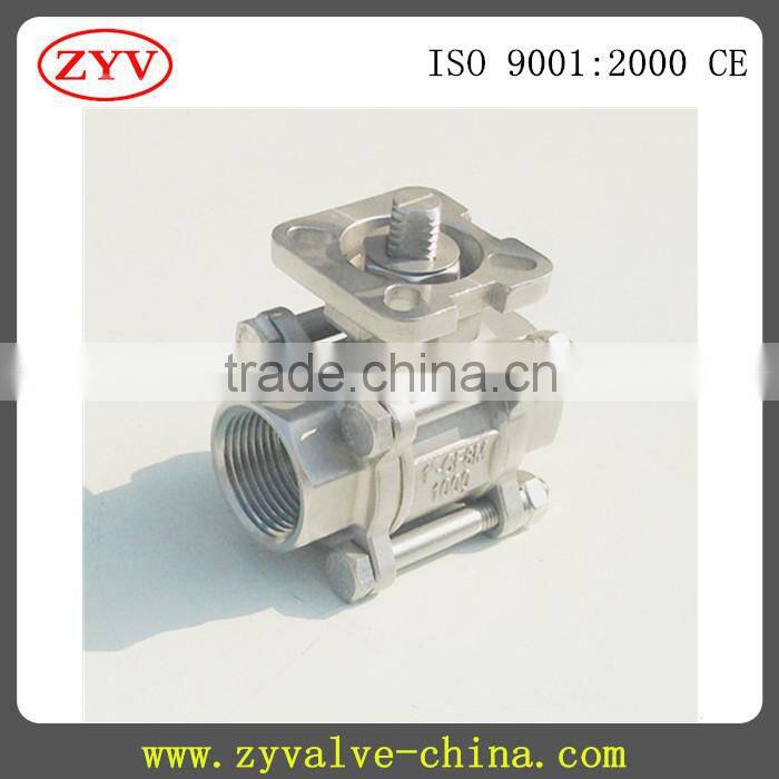 high service free service 316/304 stainless steel 3pc ball valve