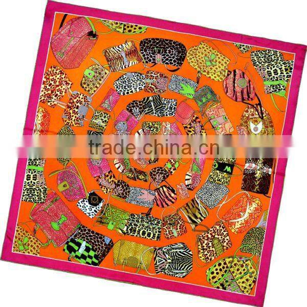 Newest Lady's Fashion Print Silk Twill Shawl