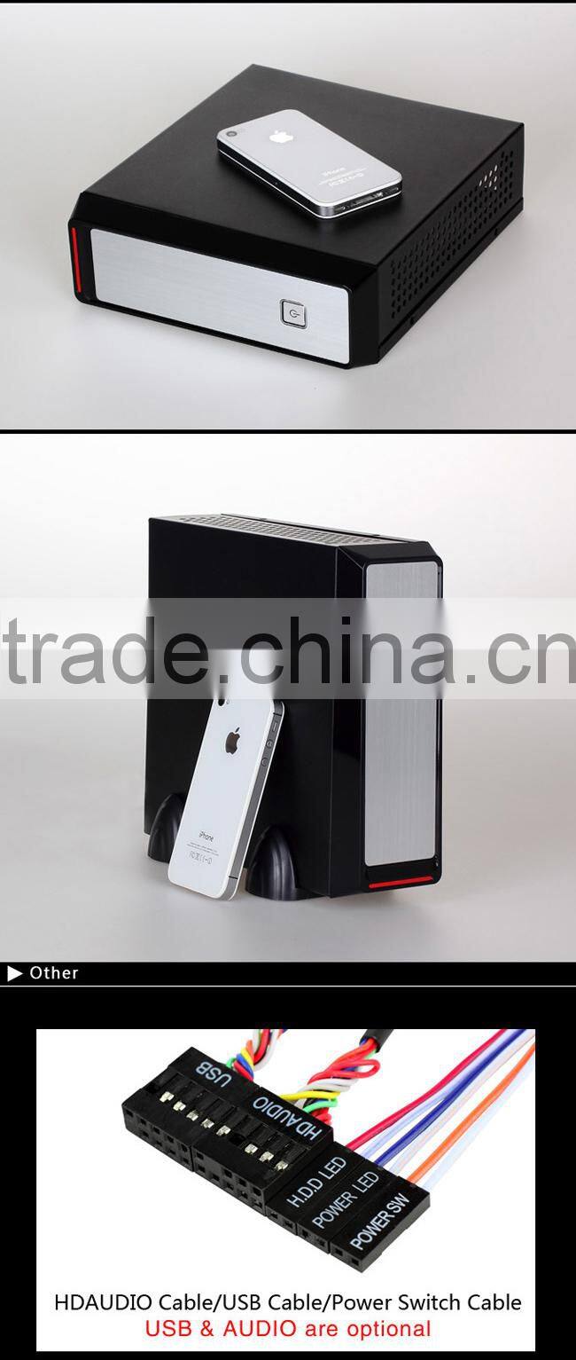 Realan 3019 Mini-ITX Case, HTPC Case With Power Supply, HDD COM WIFI USB Audio Ports, SECC 0.6mm