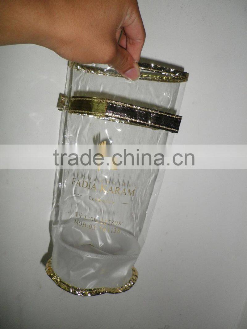 stand pouch bag cotton pvc cosmetics pouch bag