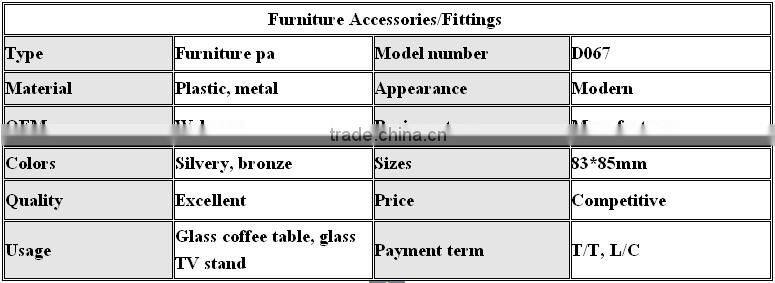 economic glass furniture legs and plastic decorative plastic accessories