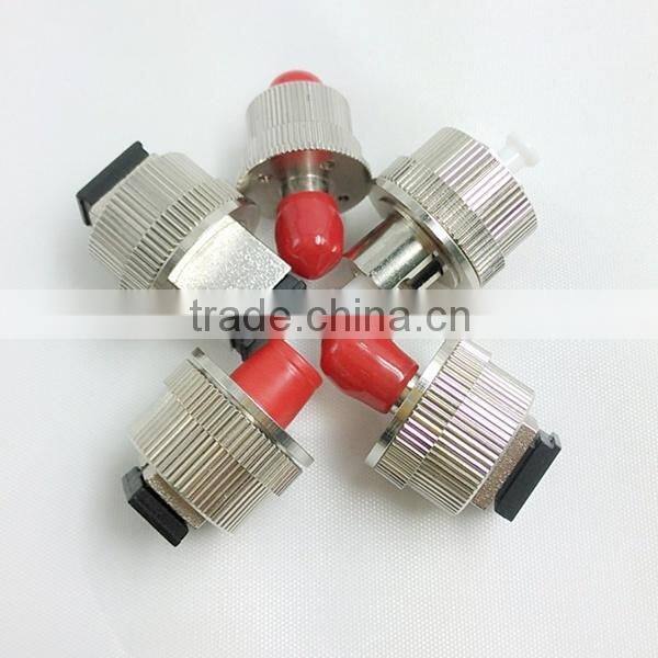 Red plastic hat 3,5,10db Simplex&Duplex fiber optic ST-FC hybrid Zirconia&bronze adapter/adaptors in telecommunication network
