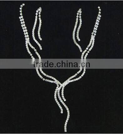 Fashion Wedding Jewelry Set Women Crystal Necklace Set Hot Wholesale