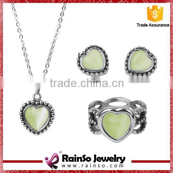 Fashion Inlay Opal Stone Jewelry Set