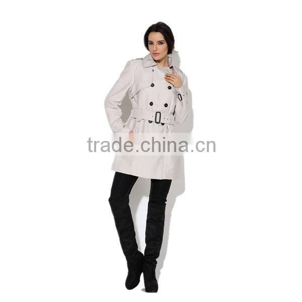 PRETTY STEPS 2015 elegant utterly classic flattering waist tie double-breasted front women's winter trench coat