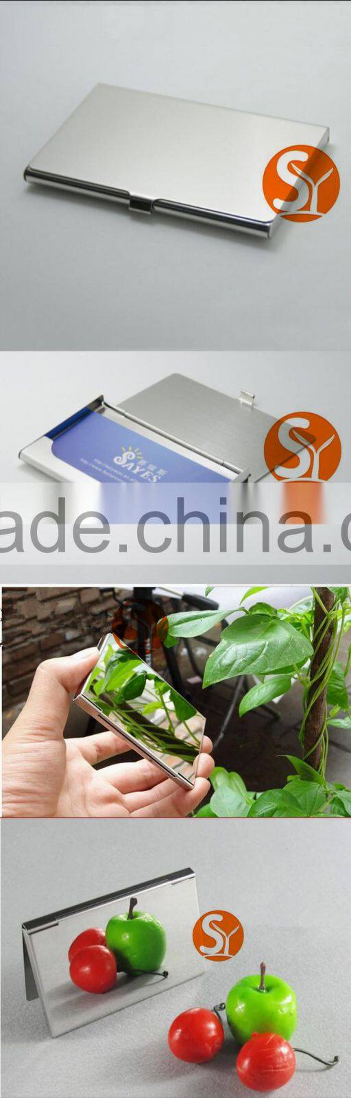 PU leather+stainless steel fashion temperament high-grade business card case for man and women
