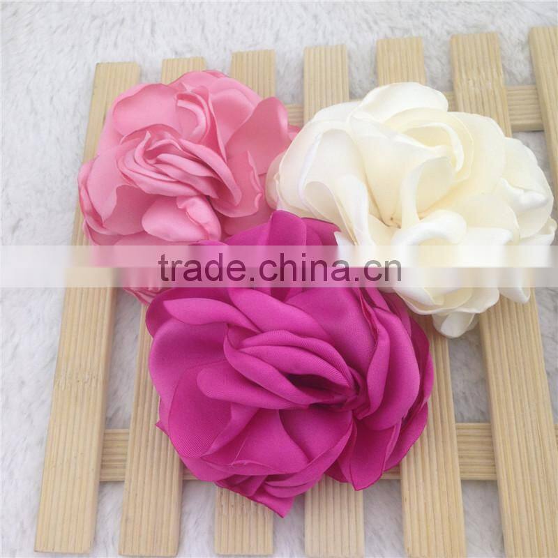 DIY 4" Baby Hair Flower for Kids Headband Hair Accessories Satin Baby Flower for Kids in Stock