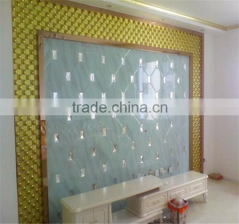 safty decorative glass for wall with deco
