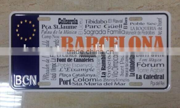 customized embossed license plate, metal plate, metal sign