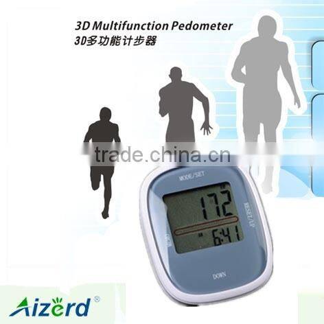 3D calorie and distance precise pedometer manual with clock