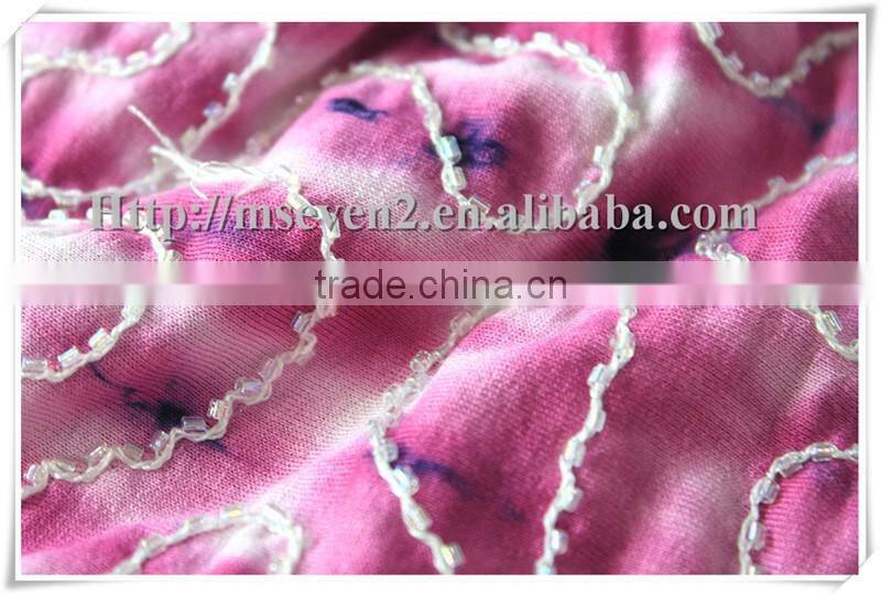 Wholesale Washable upholstery home textile fabric with beads