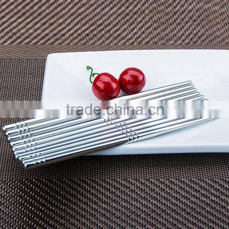 South Korean high-grade stainless steel chopsticks Korean square antiskid chopsticks tableware.High quality household chopsticks