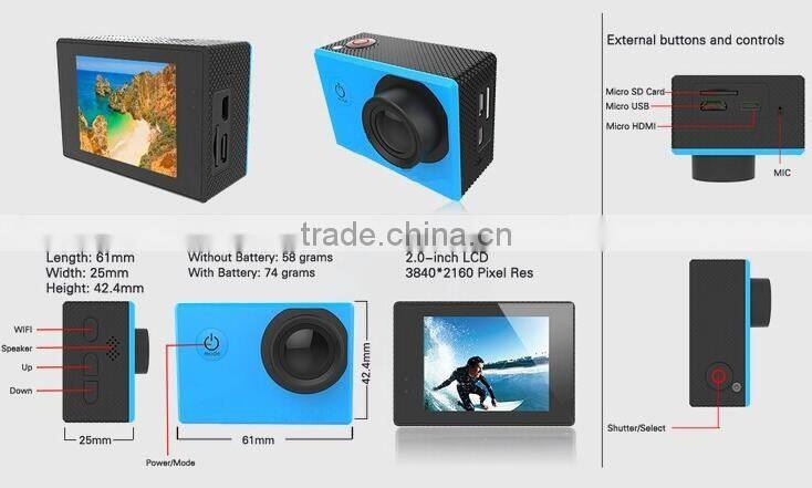 Ultra HD 4K 12MP Mini WiFi Camera 30m Waterproof Underwater Sports Action Camera