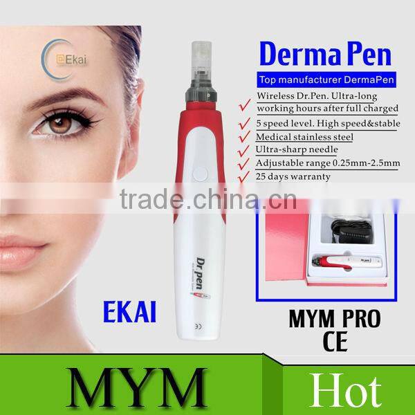 Vibrating microneedle derma roller therapy electrical derma stamp pen MYM professional version