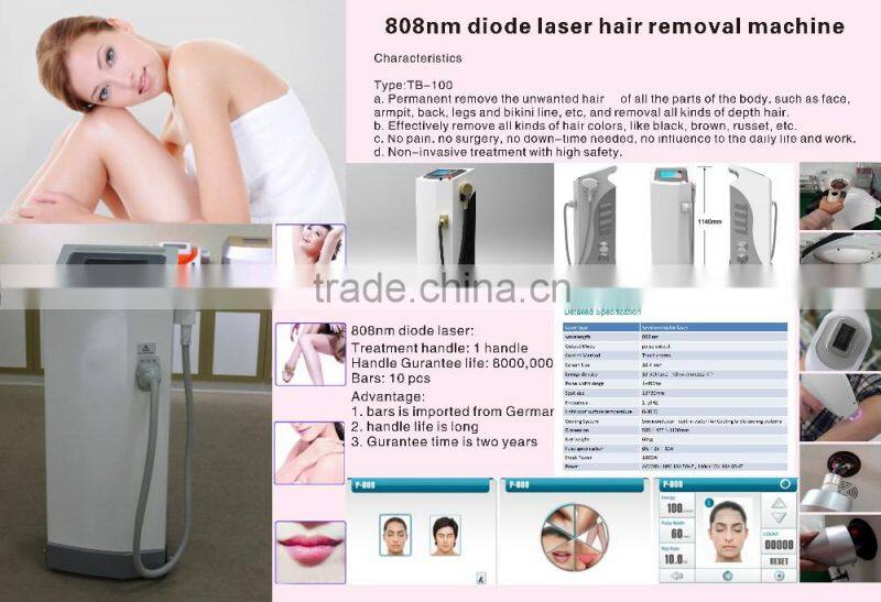 Alibaba express 10 bars Hair salon equipment Diode laser 808nm permanent hair removal machine for sale