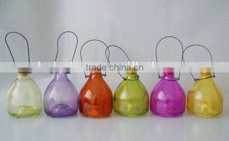 Colored glass wasp catcher