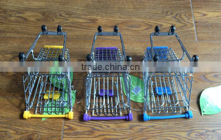 Hot Sell Shopping Cart Toy Mini Supermarket Handcart Mini Storge Basket