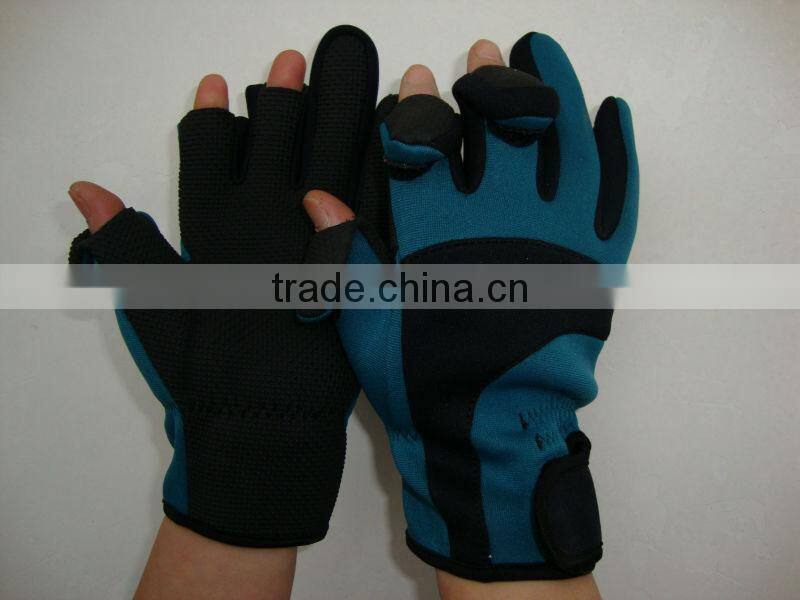 Neoprene foldback fingerless gloves/ slit finger fishing gloves