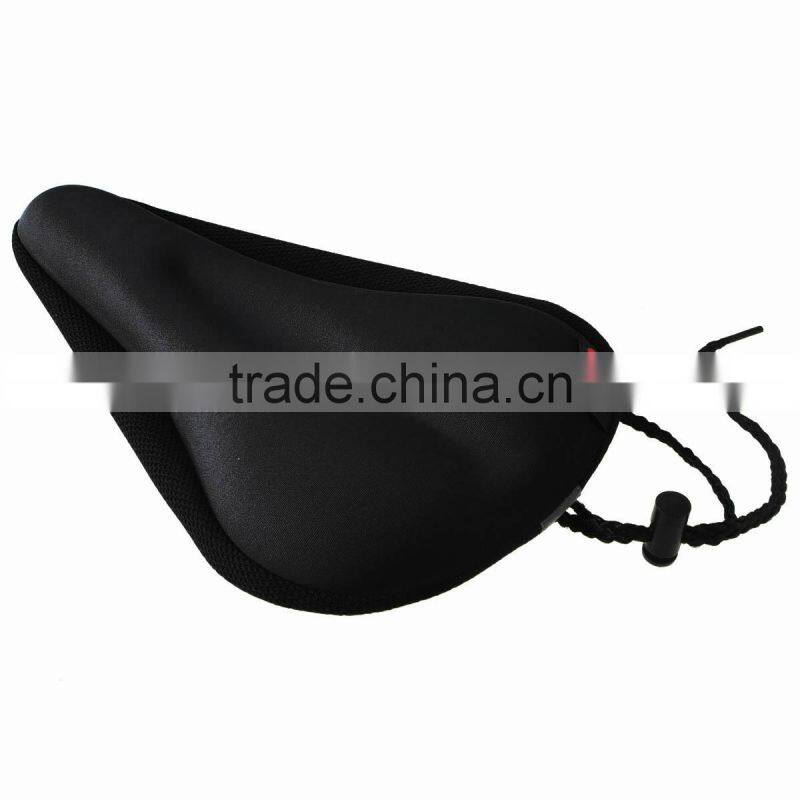 Black Silicone Cycling Bike Bicycle Soft Thick Gel Saddle Seat Cover Cushion Pad