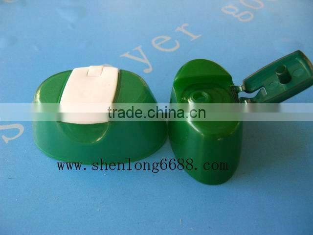 oval snap on plastic cap in double colour each
