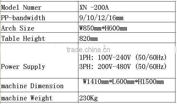 XN-200A fully auto strapping machine (Standard Type)