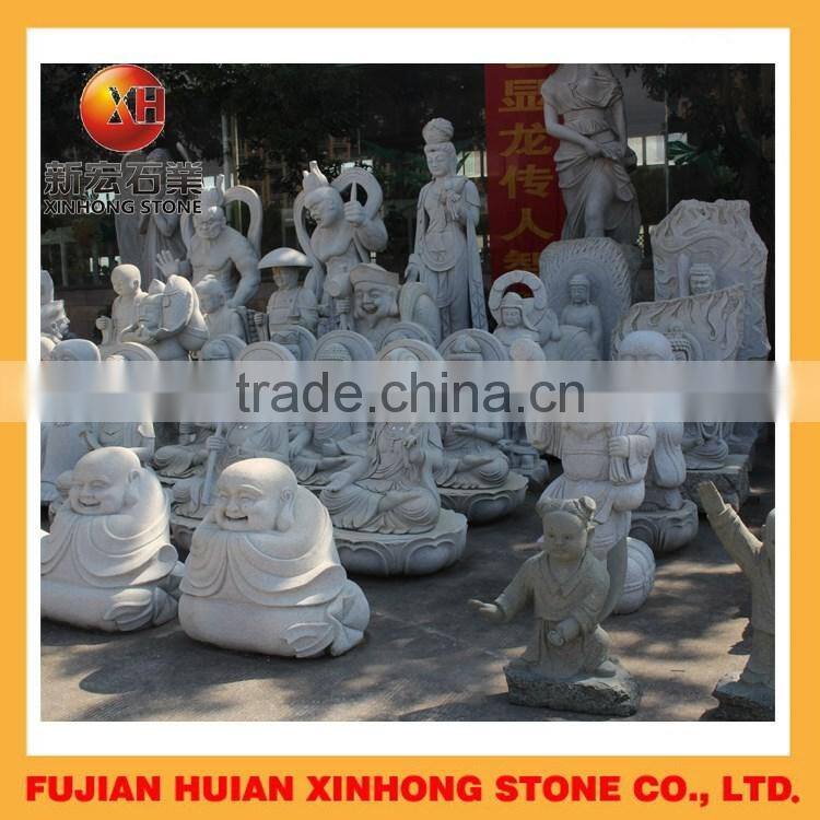 seven luck gods stone buddha statue for garden decoration