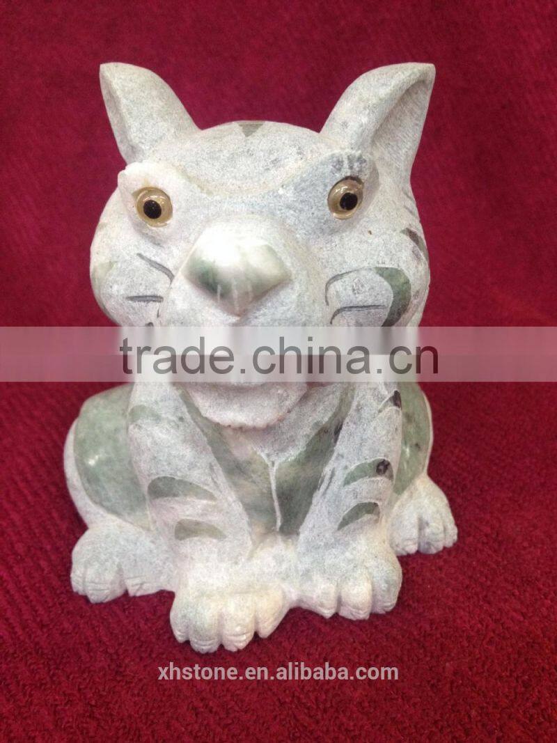 Little tiger stone craft with hand carving