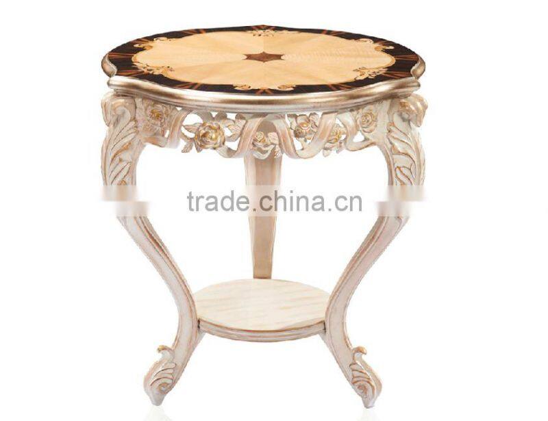 Animal Design Small Round Coffee Table, Antique French Design Small Side Table