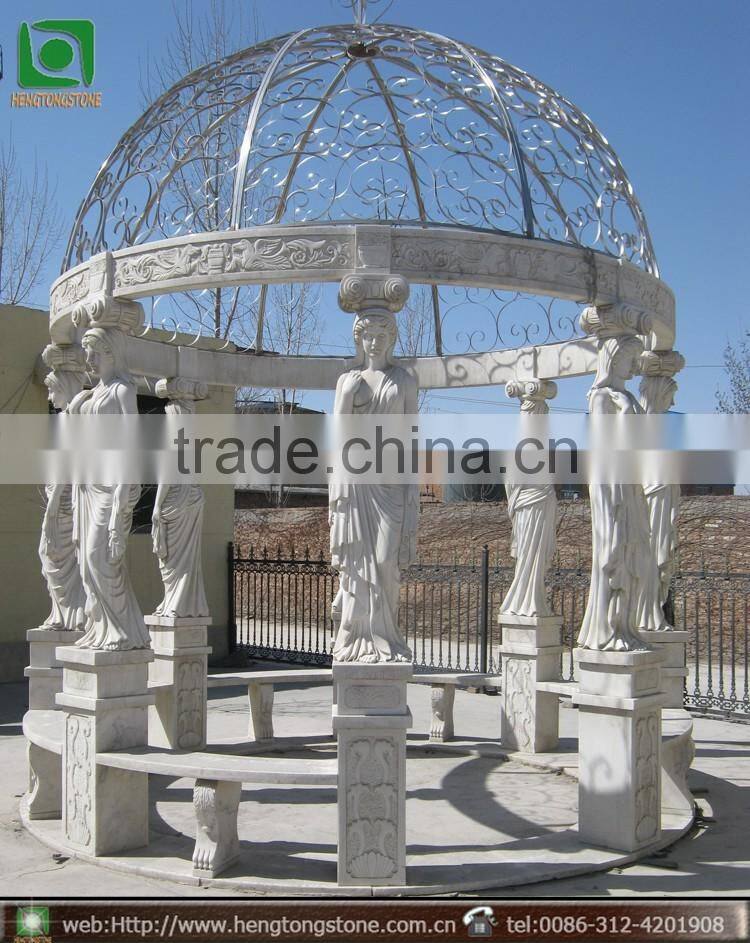 White Marble Stone Garden Pavilion Gazebo