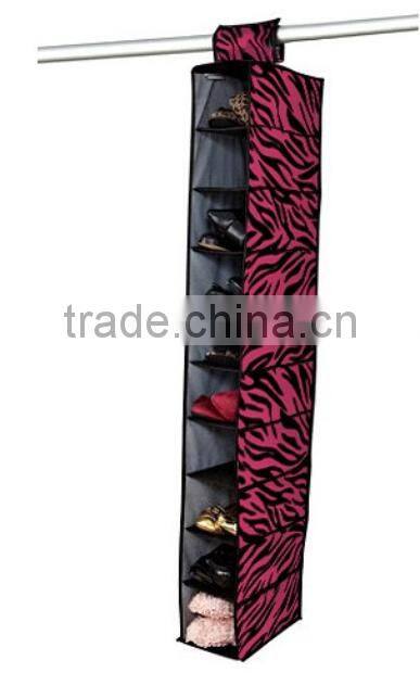 Store More Home Basics 10-Shelf Damask Design Hanging Closet Organizer