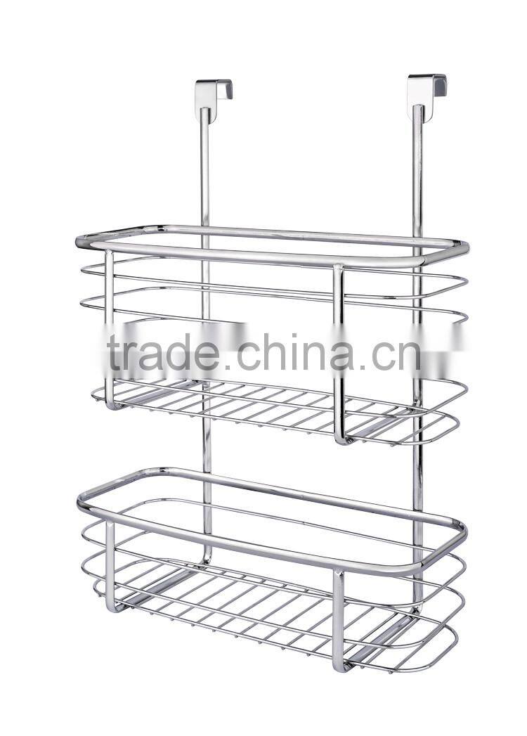 Double Layer Iron Wire Kitchen Cabinet Door Storage Basket