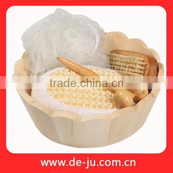 Wooden Box Cute Baby Flower Simple Bath Set