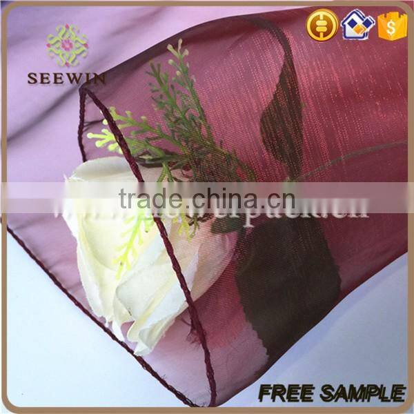 Sewing edge bicolourable fabric organza roll