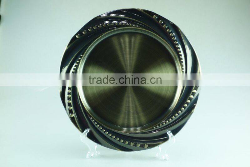 royal round stainless steel wedding plates with multi size and clourful