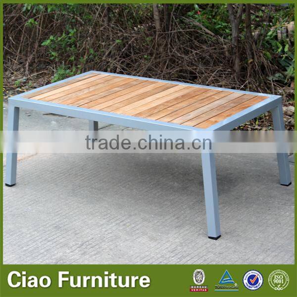 Outdoor rectangle faux wood coffee table