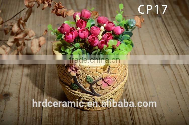 Newest fashion light weight waterproof ornamental cement flowerpot
