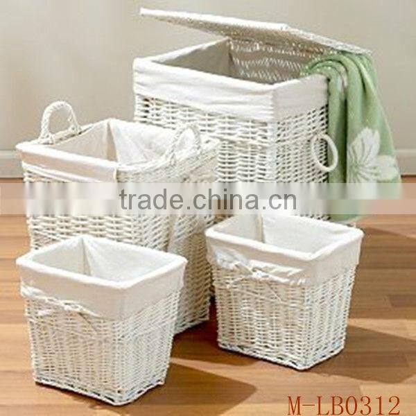 natural material wicker laundry baskets&bins with elegant lining (factory provide)