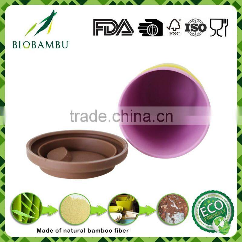 Diswasher safe Non-toxic Hot design bamboo fiber cup mug without handle