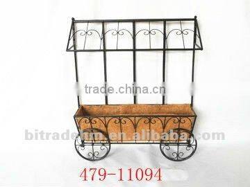 metal cart with coco plant holder