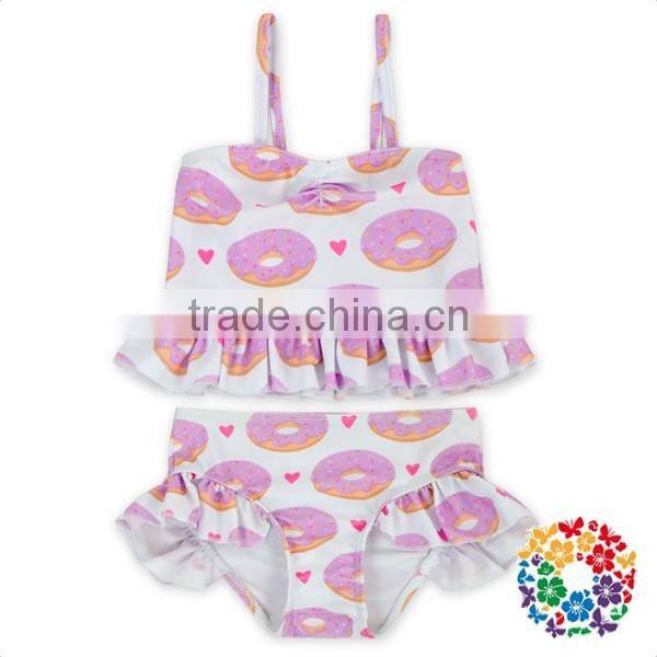 Baby Girls Two Pieces Swimming Costume Clothes Flower Print Swim Fabric Mermaid Swimsuit