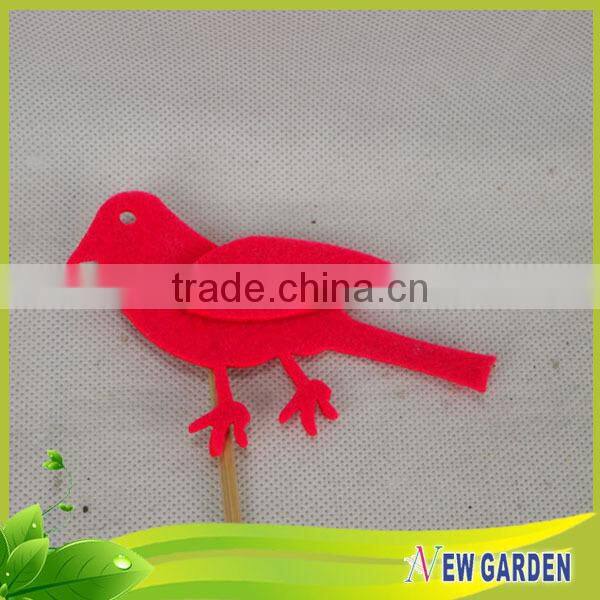 Good Quality Animal Shape At The Top Round Wood Stick For Planter