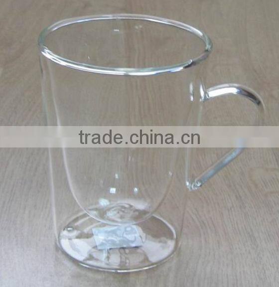 Double Walled Glass Coffee Cups with handle