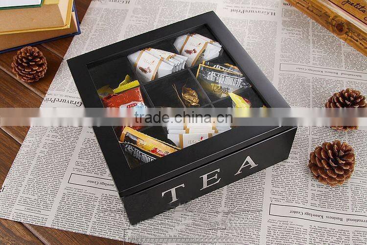 personalized logo printed watch wooden box storage with 10 grids