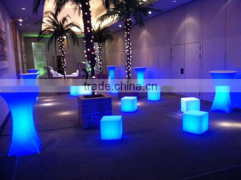 LED rechargeable cube chair with table
