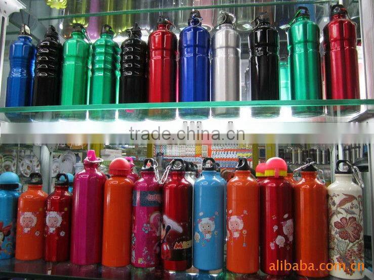 500ml with heat transfer logo and carabiner lid for aluminum sport water bottles