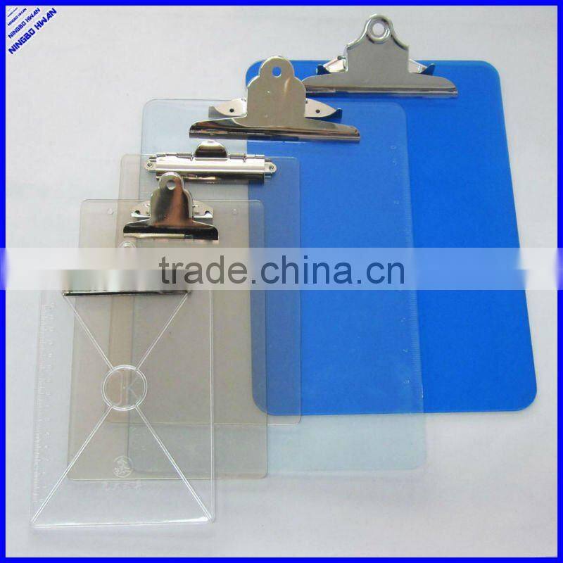 FC size office PVC plastic clipboard with pen holder