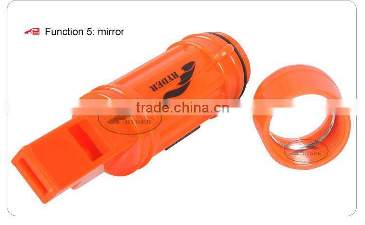 5 in 1 Orange Plastic Whistle
