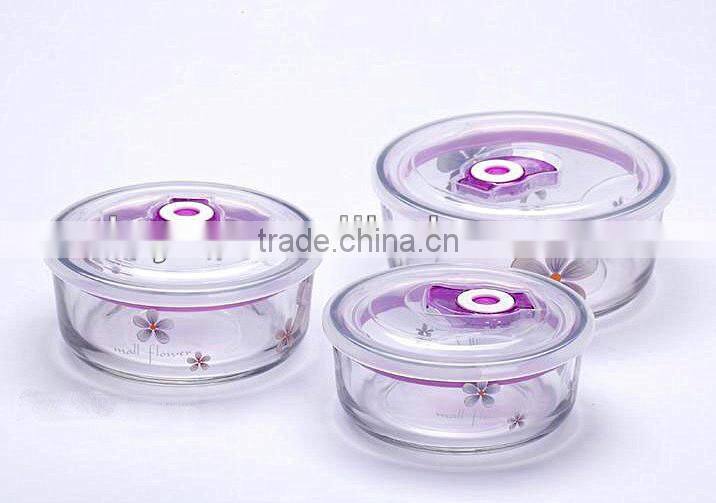 Clear Glass Food Container with Lid