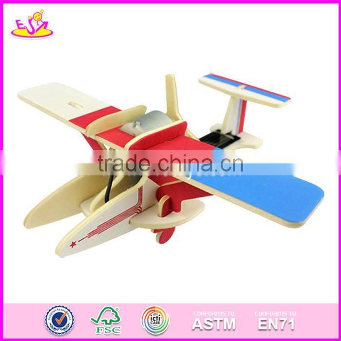 2017 New design kids assemble puzzle airplane wooden creative toys W03B069