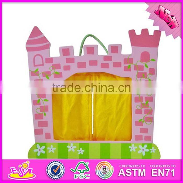 2016 new products portable children funny wooden finger puppet theater W10D143